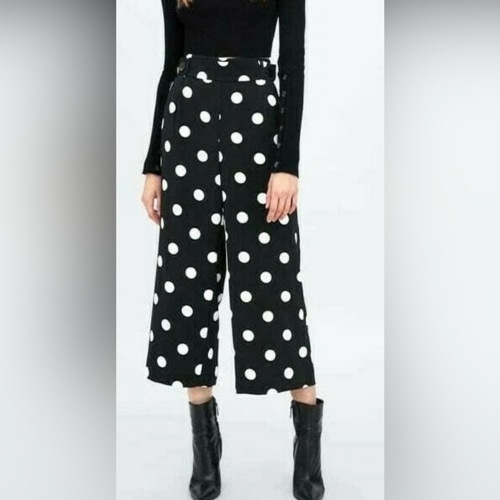 ⭐️3/$30⭐️ (bundle deal) ZARA TRF Polka Dot Wide Leg High Waist Pants | Size S